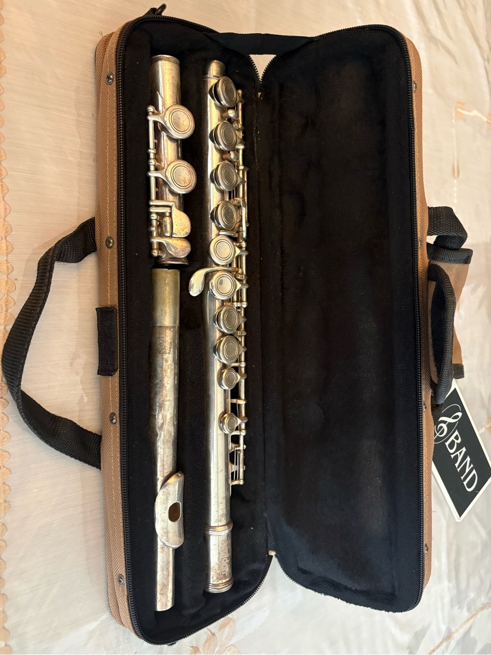 Silver Eldon Flute with Carrying Case and Cleaning Materials - Picture 4 of 5